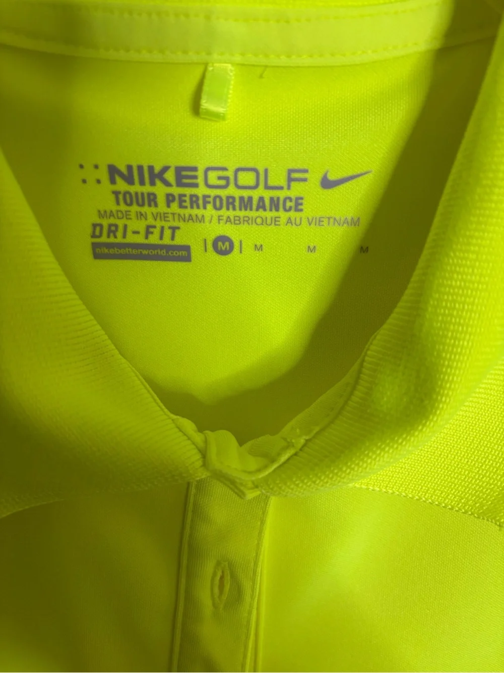 Nike Neon Yellow Sleeveless Golf Polo Top